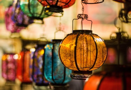 Lanterns - pretty, lam, magic, romantic, beautiful, lanterns, photography, beauty, romance, colors, lovely, sweet, lantern, colorful, lamps