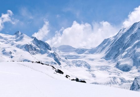 Winter Time - beauty, sky, trees, magic, peaceful, mountains, amazing, view, winter time, clouds, snowy, landscape, winter, snowflakes, lovely, nature, snow, beautiful, magic winter, splendor