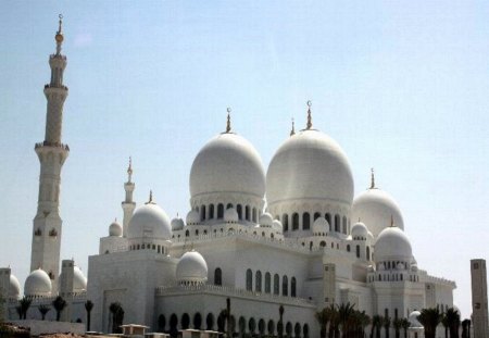 Mosque - white, mosque, light, day