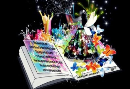 My Paint Splash Story Book - rainbow, girl, book, paint splashes, life, wisdom, sparkles, story, butterflies