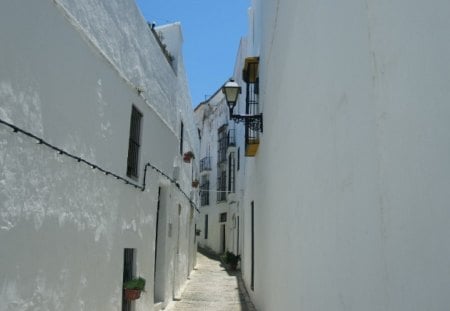 Vejer de la Frontera - white, sky, narrow, houses, street, blue, holiday, summer