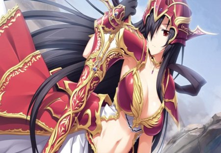 Kashiwagi Narumi - girl, game, warrior, long hair, sword, cg