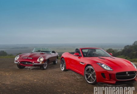 Classic Jaguar & 2013 Jaguar - classic, conv, new, red