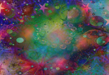 splotch colorfuls - colors, sky, stars, bubbles