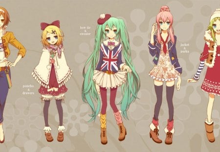 Girls of Vocaloid - gumi, rin, vocaloid, meiko, miku, luka