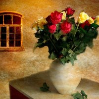 Roses in vase painting