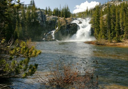 *** California - Yosemite waterfall *** - nature, sky, waterfalls, trees