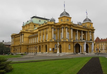 Building in Zagreb - zagreb, monument, beautiful, architecture, park, croatia, building, medieval