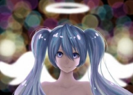 Angel Hatsune Miku - vocaloid, anime, miku, blue hair, girl, singer, hatsune