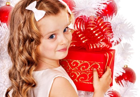 Happy Girl - beauty, xmas, gift, hair, eyes, face, balls, pretty, hand, little girl, cute, kid, adorable, girl, blue eyes, christmas gift, ball, lovely, christmas, christmas tree, christmas balls, christmas eve, merry christmas, christmas ball, beautiful, sweet, happy