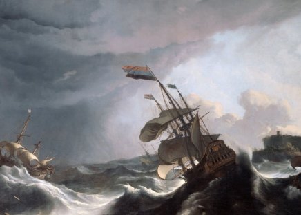 Ludolf Backhuysen - Ships running aground - storm, dutch, sea, wreck