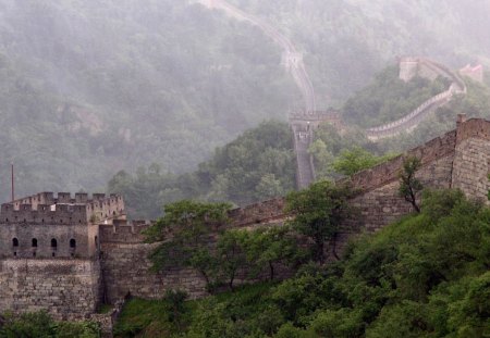 Great Wall of China - mountains, people, architecture, other