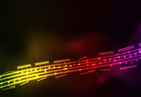 â•­â™¥â•¯â™«MUSICAL NOTESâ™«â•­â™¥â•¯ - colorful, music, singer, sing song, black, other, music notes, amazing, pretty, yellow, digital art, orange, green, cute, musical notes, rainbow, lovely, sound waves, entertainment, abstract, romantic, red, pink, beautiful, sweet, musical