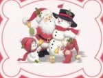 Santa and snowman