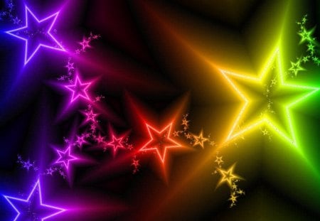 ♥Colorful Stars in Christmas♥ - pretty, creative pre-made, amazing, brilliantly, light, stars, radius, shining, overlapping, rainbow, abstract, sparkle, beautiful, jagged edge, colors, lovely, xmas and new year, striking, wonderful, spark, colorful, tender touch, love four seasons