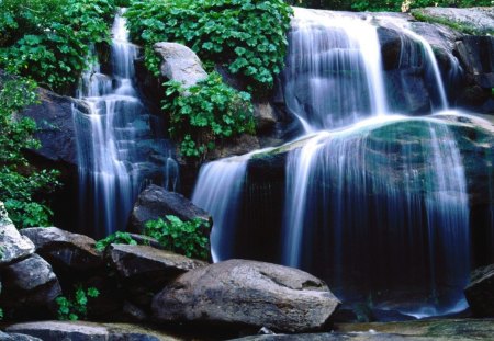 Whiskey Falls National Forest, California - waterfalls, water, falls, rock, bushes, forest, daylight, river, white, nature, gray, day