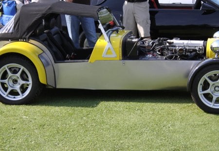 MG British Car - yellow, car, photography, tires, engine, black