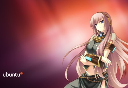 luka-x-ubuntu - megurine luka, linux, ubuntu, vocaloid