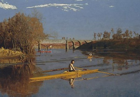 Thomas Eakins - Max Schmitt in a Single Scull - realism, american, nineteenth century, painting