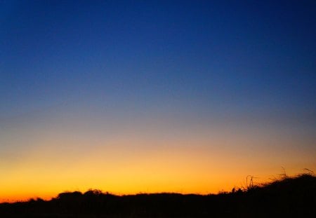 Sunset - sky, golden, dark, blue