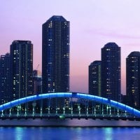 Eitai Bridge in Tokyo at Twilight