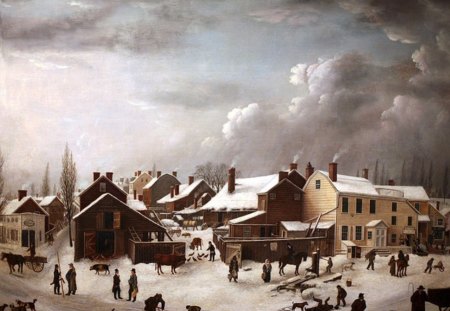 Francis Guy - Winter Scene in Brooklyn (1820) - america, local color, new york, painting