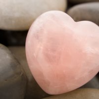 Pink quartz crystal heart