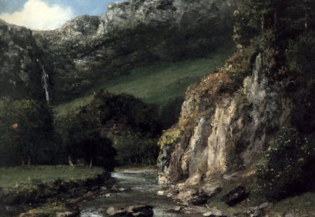 Gustave Courbet - Stream in the Jura Mountains (1872-3)Courbet - Stream in the Jura Mountains (1872-3) - painting, nineteenth century, france, realist