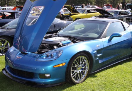 2012 Chevrolet Corvette ZR 1 - tires, headlights, blue, photography, chevrolet