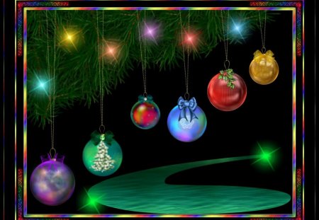 My Ornaments 1280x1024 - christmas, winter, water, ornaments, boughs, holidays