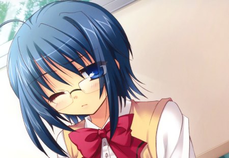 Anime - cute, anime, blush, glasses