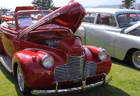 1948 Chevrolet - nickel, grills, headlights, red, photography, Chevrolet