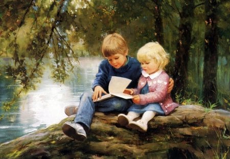 Two children-Donald Zolan - siblings, two, children, reproduction