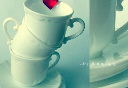 Lovely - abstract, cups, white, love