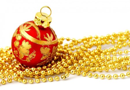 ~Decorations Xmas~ - christmas, gold holiday, red ball, happy xmas, red, toys, decorations