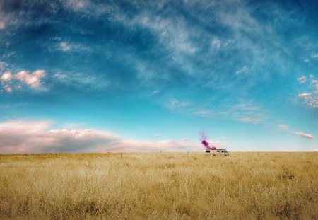 Natural Desert - sky, landscape, clouds, rv, desert