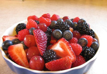 Luscious Berries - strawberries, fruit, berries, blueberries