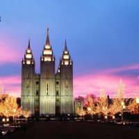 Mormon Temple at Christmas