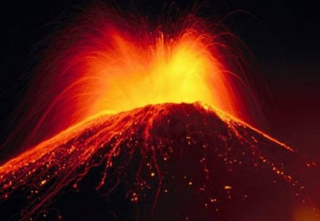 Volcano Eruption - nature, volcano, fire, mountain