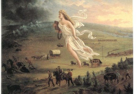 John Gast - American Progress (1872) - painting, america, nineteenth century, mythology, history