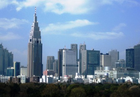 shinjuku skyline - japan, tokyo, skyline, skyscrapers, shinjuku