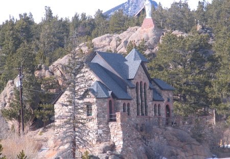 San Malos Catholic church,Estes Park Co - colorado, church, rocky mountain