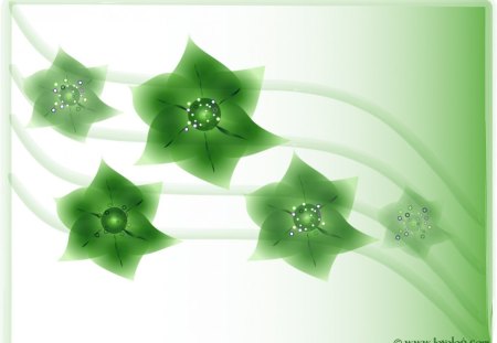 Green flowers - vector, flowers