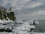 split rock lighthouse in winter