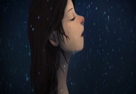 Let it rain - rainy day, girl, illustration, rain