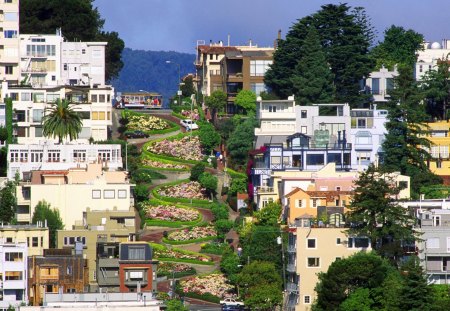 San Francisco - Lombard Street - lombard street, usa, san francisco, america