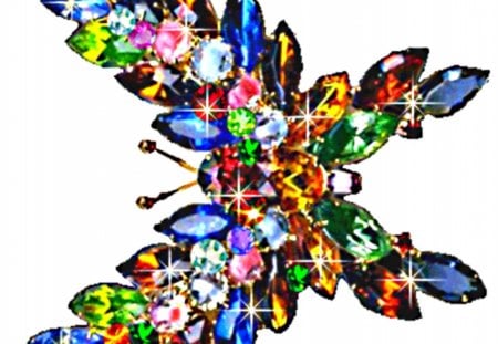 Jewelled Butterfly 1 - emeralds, jewelled, butterfly, 1