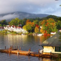 Village on lakeshore
