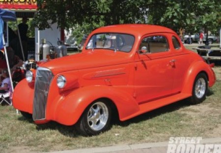 37 Chevy - orange, bowtie, classic, gm