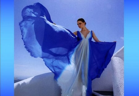 SOARING BLUE - bleu vent, femme, voile, robe